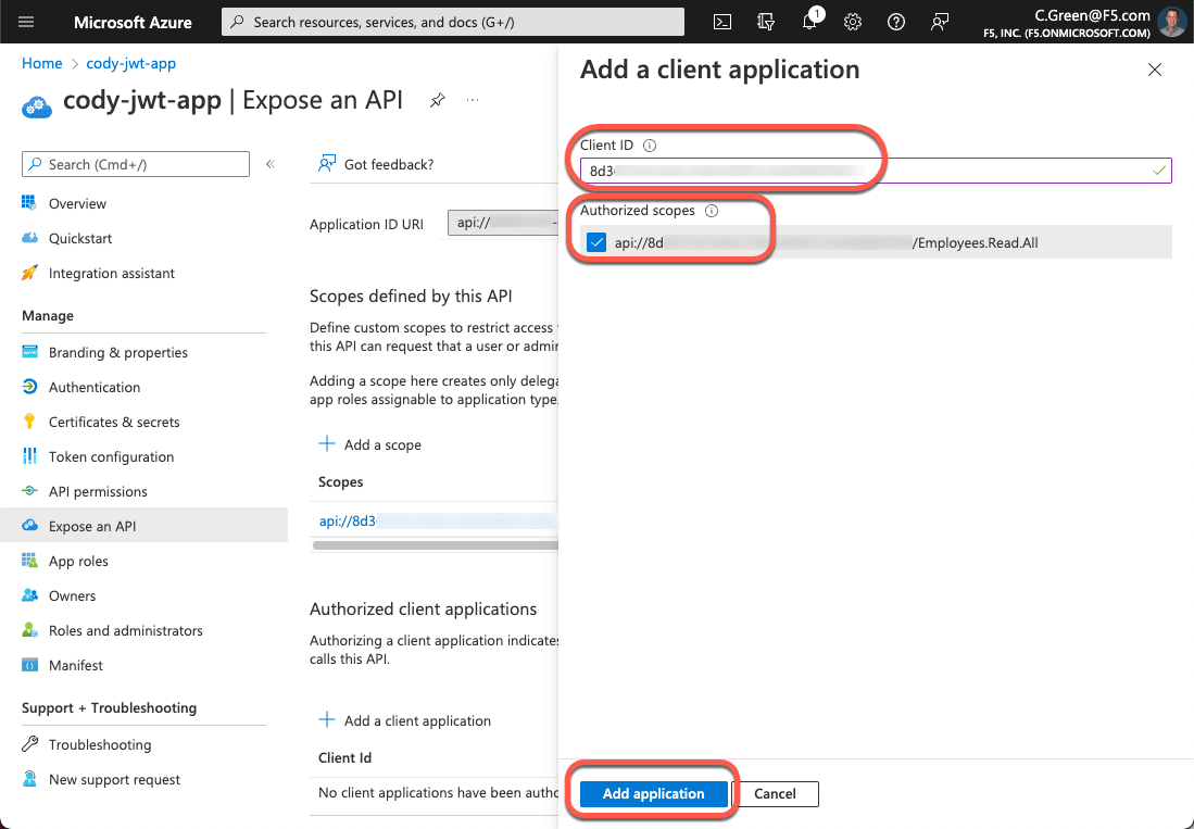 Add a Client Application