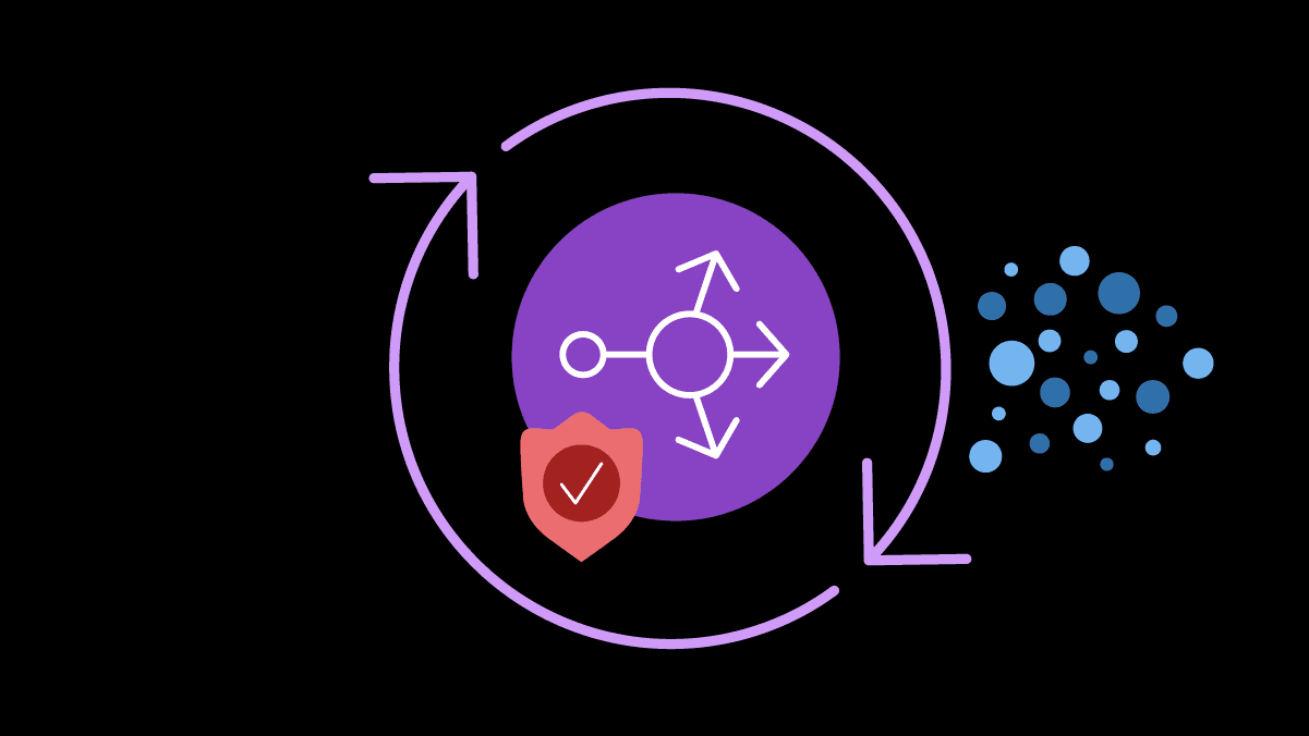 Arrows pointing in various directions within a circle made of arrows